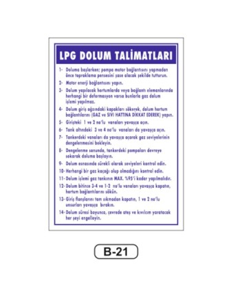 Lpg Dolum Talimatı Levhası