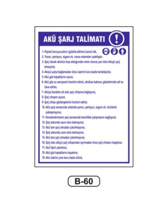 Akü Şarj Talimatı Levhası