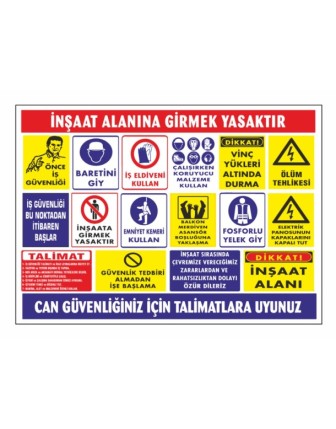 İnşaat Şantiye Uyarı Levhası