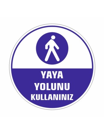 Yaya Yolunu Kullanınız Yer Zemin Etiketi