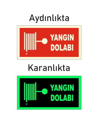 Fotolümen Fosforlu Yangın Dolabı Yön Levhası