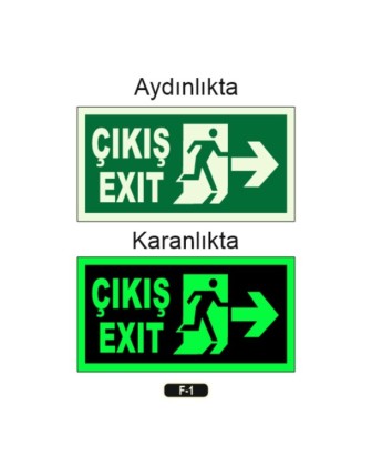 Fosforlu Çıkış Exit Yön Levhası