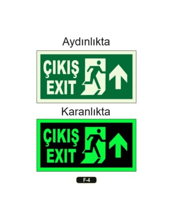 Fosforlu Çıkış Exit Yön Levhası