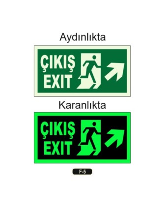 Fosforlu Çıkış Exit Yön Levhası