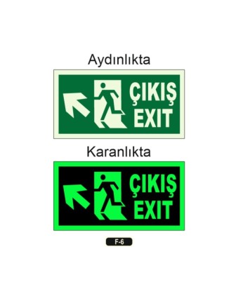 Fosforlu Çıkış Exit Yön Levhası