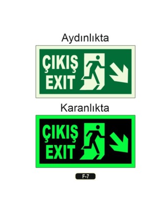 Fosforlu Çıkış Exit Yön Levhası
