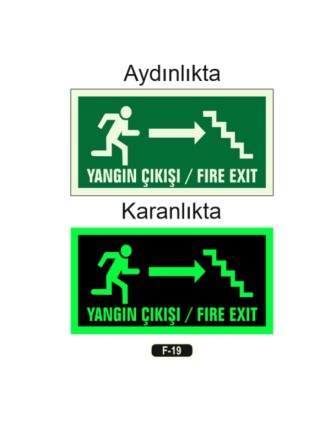 Fosforlu Çıkış Exıt Yön Levhası