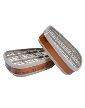 3M 6051 A1 Organik Gaz Buhar Yarım Yüz Maskesi Filtresi (1 Çift)