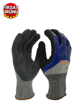 Promat 505 Çift Daldırma Kumlu Nitril Kaplama İş Eldiveni