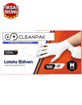 Cleanpak Nitril Pudrasız Beyaz Eldiven 100'lü Dayanıklı, Hijyenik ve Esnek 
