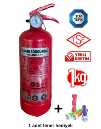 1 Kg Yangın Söndürücü - Ce & Tse Belgeli - Tüvtürk Uyumlu - Araç Tip Onaylı