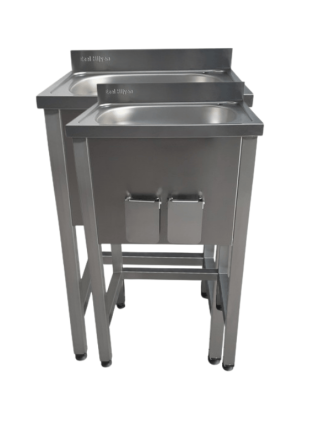 Ayaklı Diz Vurmalı Paslanmaz Eviye