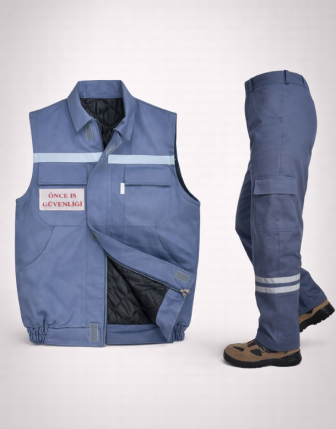 Kışlık Gabardin Yelek Pantolon Işçi Takımı 