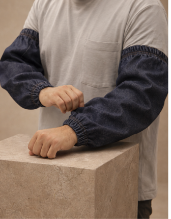 Kaynakçı Kot Kolluk Isıya Dayanıklı İş Güvenliği Kolluğu,Koruma Kolluk, Unisex Denim İş Kol Koruyucu