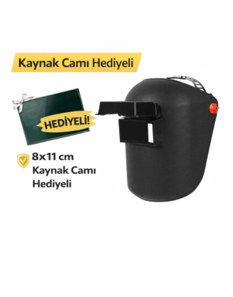 Kaynak Baş Maskesi Kaynak Camı Hediyeli (8×11 cm) Ayarlanabilir, Koruyucu Kaynak Maskesi