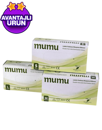 MUMU Lateks Beyaz Eldiven Pudrasız 100'lü Paket 
