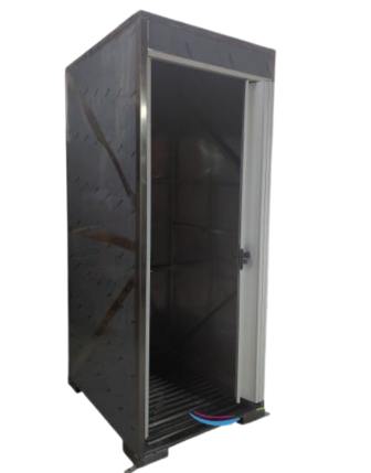 Kabirli Göz ve Boy Duşu Platformu - Paslanmaz, Akordion Kapılı, Düşük Basınçta Çalışır