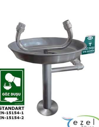 Masa Tipi El Kumandalı Göz Duşu - Paslanmaz Çelik, 300 mm Duş Çanağı