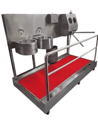 Hijyenik Turnike - Fotoselli İkili Evyeli, 3 Kollu, Hijyenik Paspaslı, 304 Paslanmaz