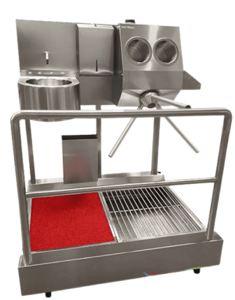 Hijyenik Turnike Sistemi - Fotoselli Evyeli, Ayak Izgaralı, Dezenfektanlı, 304 Paslanmaz