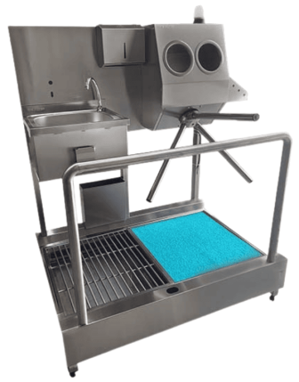 Hijyenik Turnike Sistemi - Fotoselli Evyeli, Izgaralı, Dezenfektanlı, 304 Paslanmaz