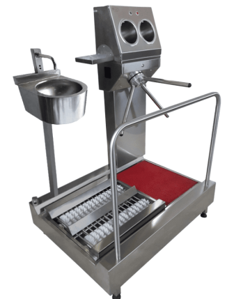 Yatay Fırçalamalı Hijyenik Turnike - Fotoselli Evyeli, Hijyen Paspaslı, Kompakt, 304 Paslanmaz