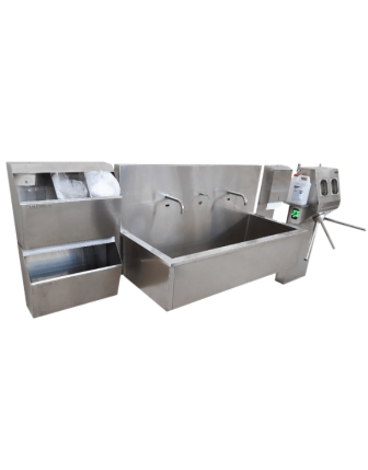 Duvar Tipi Hijyen İstasyonu - Galoş, Bone, Maske Dispenserli, Fotoselli Evyeli, 304 Paslanmaz