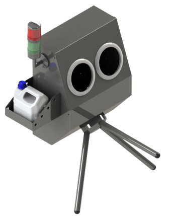 Duvara Askılı Hijyenik Turnike & Hijyen Bariyeri, İki Gözlü Fotoselli Dezenfektan, 304 Paslanmaz