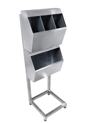 Galoş, Bone, Maske Dolabı ve Çöp Kutusu Standı – 3 Bölmeli