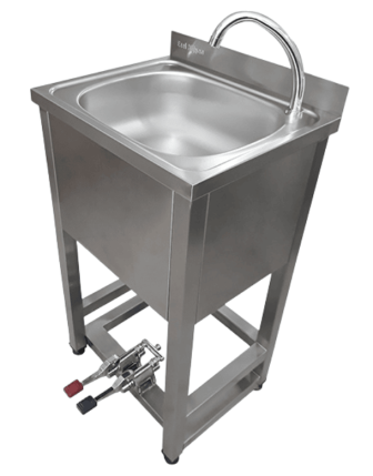 Paslanmaz Çelik Pedallı Evye – Çift Girişli