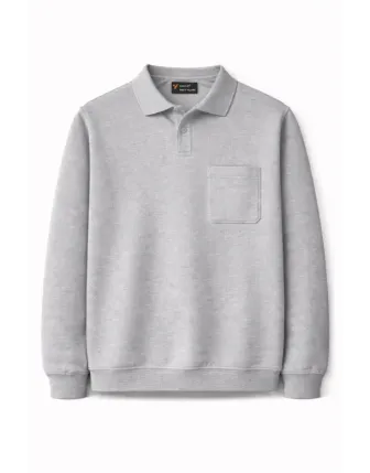 Kurumsal Baskılı Polo Yaka Cepli Sweatshirt 10 Adet