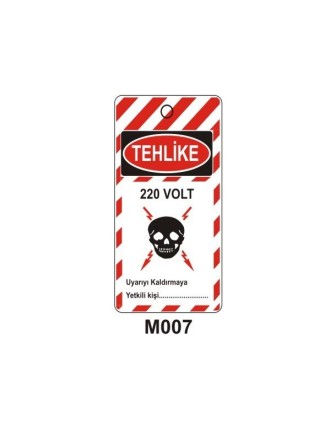 Tehlike 220 Volt Mıknatıslı Uyarı Levhası