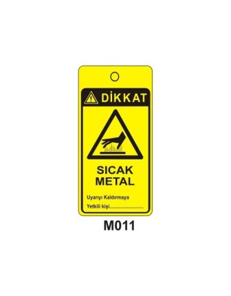 Dikkat Sıcak Metal Mıknatıslı Uyarı Levhası