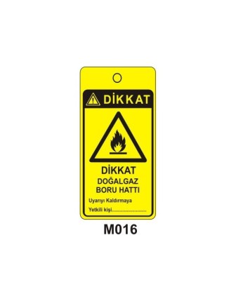 Dikkat Doğalgaz Boru Hattı Mıknatıslı Uyarı Levhası