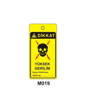 Dikkat Yüksek Gerilim Mıknatıslı Uyarı Levhası