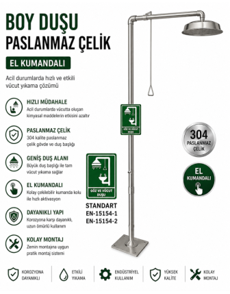 Boy Tip Yere Monte Vücut Duşu Kombine Duş Paslanmaz Çelik El Kumandalı