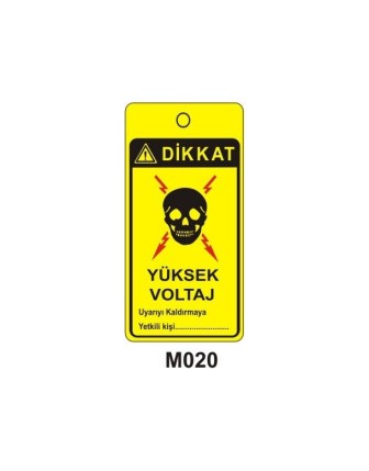 Dikkat Yüksek Voltaj Mıknatıslı Uyarı Levhası