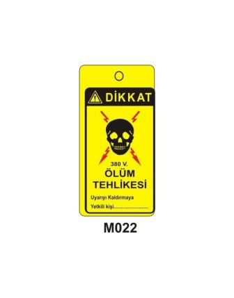 Dikkat Ölüm Tehlikesi Mıknatıslı Uyarı Levhası