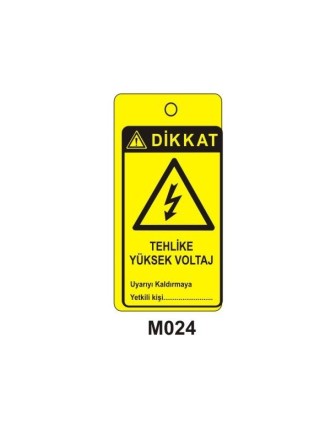 Dikkat Tehlikle Yüksek Voltoj Mıknatıslı Uyarı Levhası