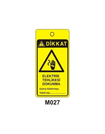 Dikkat Elektirik Tehlikesi Dokunma Mıknatıslı Uyarı Levhası