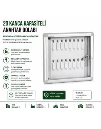 Anahtar Kutusu 20 Askı Kapasiteli