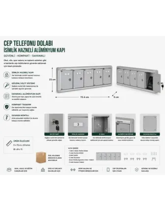 Cep Telefonu Dolabı İsimlik Hazneli Aluminyum Kapı