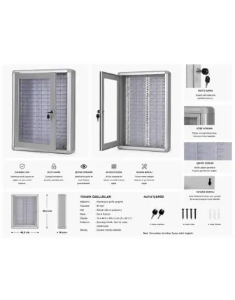 Ziyaretçi Kimlik Emanet Dolabı 80 Göz