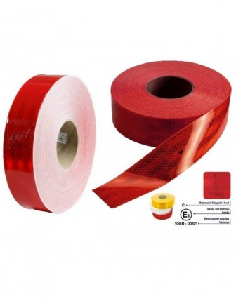 Kırmızı Reflektif Bant Kamyonlar İçin Geri Yansıtıcı 5CM X 50MT