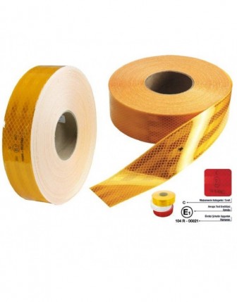 Sarı Reflektif Bant Kamyonlar İçin Geri Yansıtıcı 5CM X 50MT