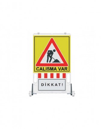 Katlanır Uyarı Levhalı Bariyer 90x90cm