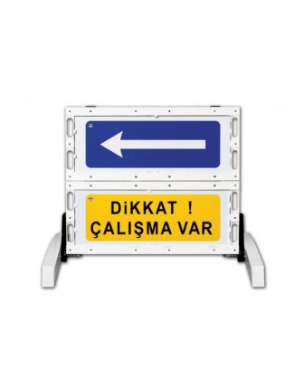 Katlanır Uyarı Levhalı Bariyer 91cm x 100cm