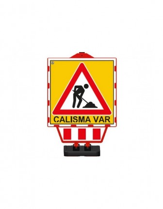 Katlanır Uyarı Levhalı Bariyer 480*600*900 mm