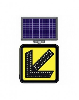 Güneş Enerjili Ledli Flaşörlü Bilgi Levhalası (Soldan Gidiniz)