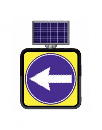 Ledli Trafik Levhası Sola Mecburi Yön 60x60cm